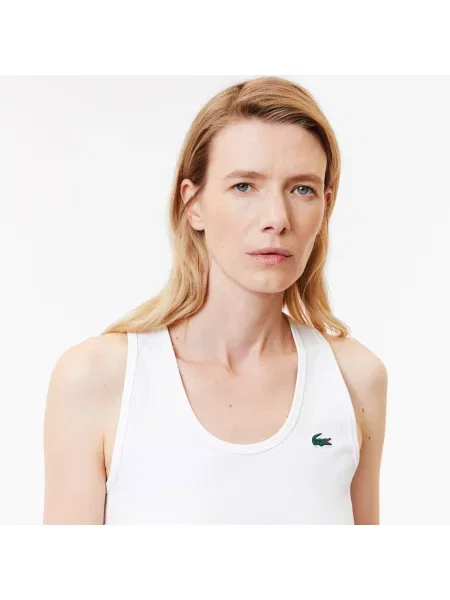 Lacoste Koszulka Slim Fit Z Okrągłym Dekoltem biały