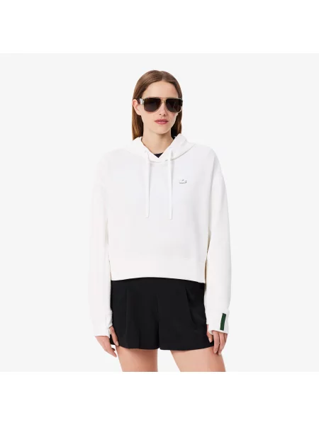 Lacoste Krótka Bluza Z Kapturem biała