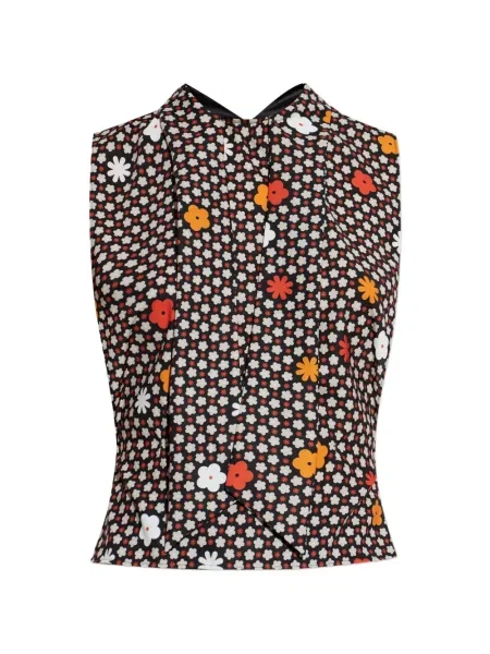 Top Mm6 Maison Margiela fără mâneci cu model floral negru
