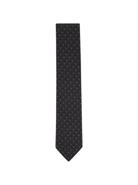 Cravată Zegna cu imprimeu geometric negru