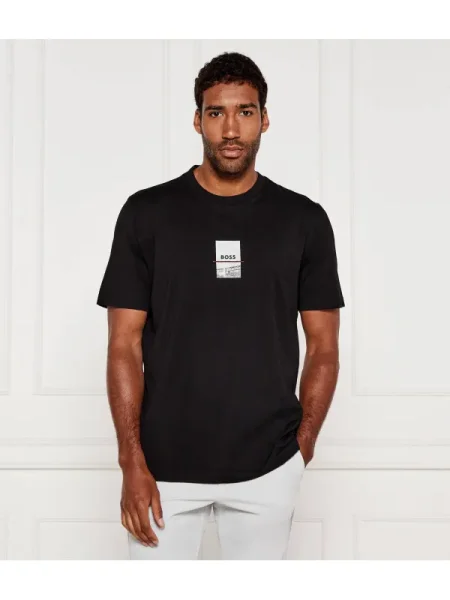 BOSS GREEN Póló Photoprint | Relaxed fit | stretch fekete