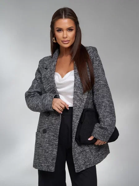 Піджак ISSA Plus комбінований верх сірий