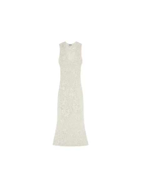 Sukienka midi Ganni beżowa