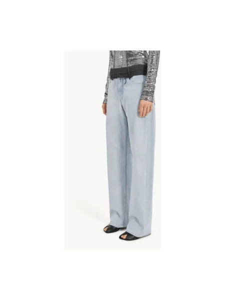 Jeansy Mm6 Maison Margiela z 5 kieszeniami niebieskie
