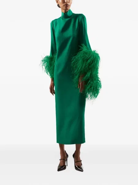 Rochie maxi Taller Marmo cu pene verde