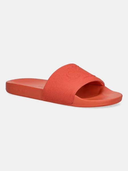Klapki Calvin Klein HF Mono CV tigerlily pomarańczowe