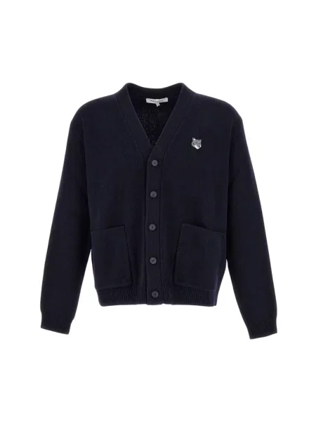 Kardigan Maison Kitsune wełniany niebieski