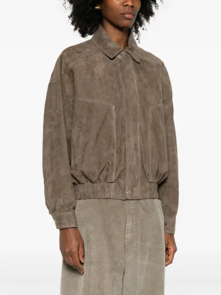 Gulerat geacă Arma din piele de căprioară maro