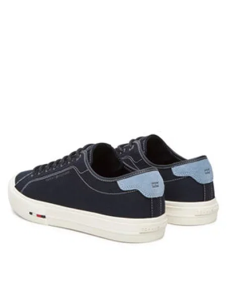 Tenis superge Tommy Hilfiger Hi Vulc Street Canvas Mornarsko modra bela