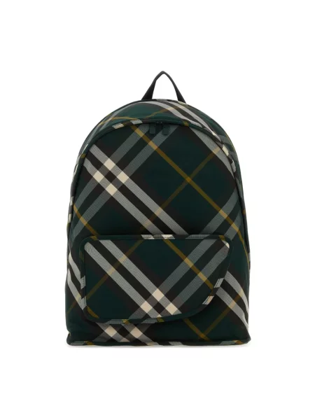 Lniana torba Burberry zielona