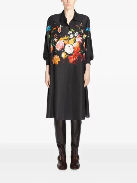 Rochie tip cămașă Dries Van Noten negru