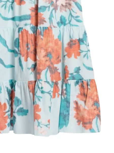 Rochie Erdem cu model floral cu imagine albastru