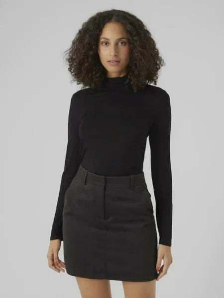 Vero Moda Bluză cu gât Alberte negru