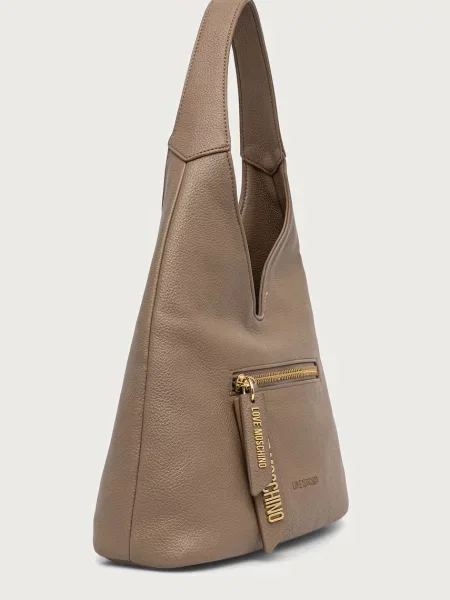 Love Moschino kabelka hobo dámska z imitácie kože béžová