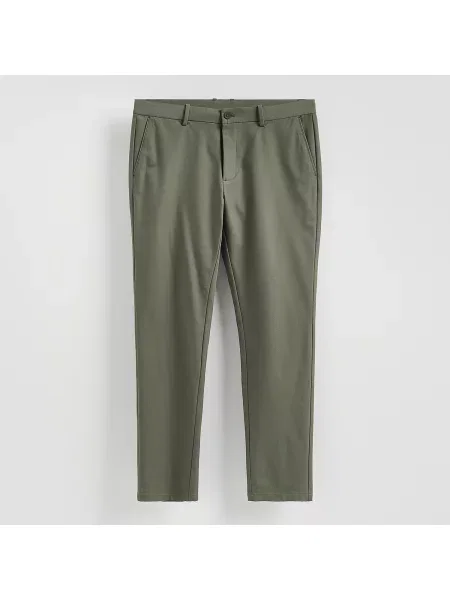 Reserved Kalhoty chino slim fit pudrově zelená