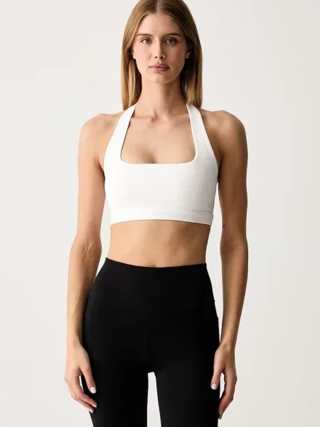 Le Privé sportovní podprsenka HALTER BRA bílá