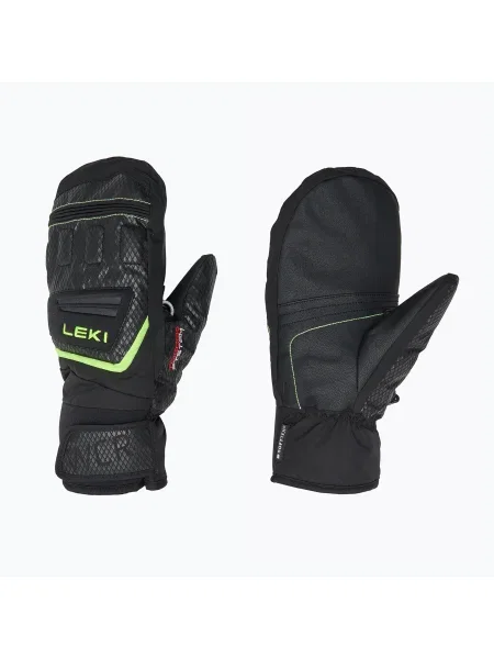 Lyžařské rukavice LEKI WCR Team 3D Junior Mitt black/ ice lemon černé