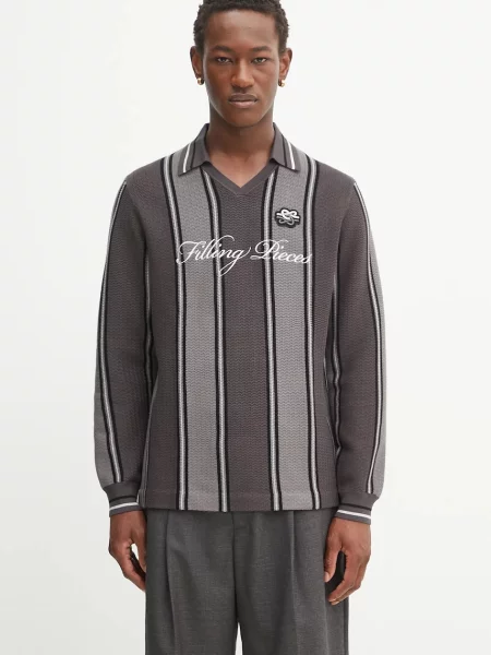 Svetr Filling Pieces Knit Football Jersey pánský šedá