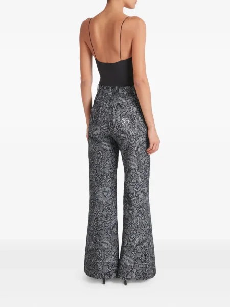 Blugi Temperley London cu model floral cu imagine din jacard negru