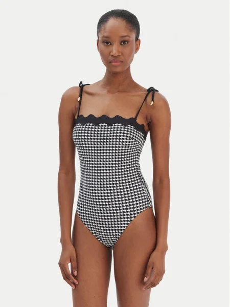 Seafolly Costum de baie Gia Check Ric Rac negru