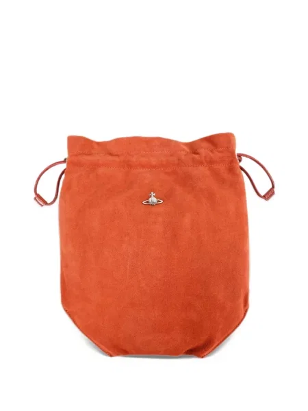 Clutch Vivienne Westwood σουέτ με κορδόνι πορτοκαλί