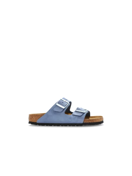 Klapki Birkenstock zamszowe niebieskie