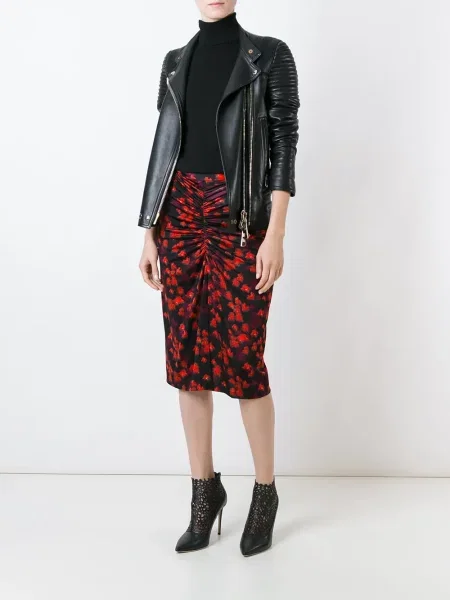 Fustă Givenchy cu imagine cu imprimeu abstract roșu