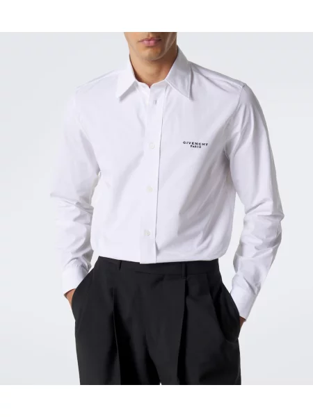 Cămașă Givenchy cu broderie din poplin alb