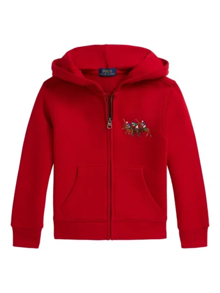 Bluza z kapturem dziecięca Polo Ralph Lauren czerwona