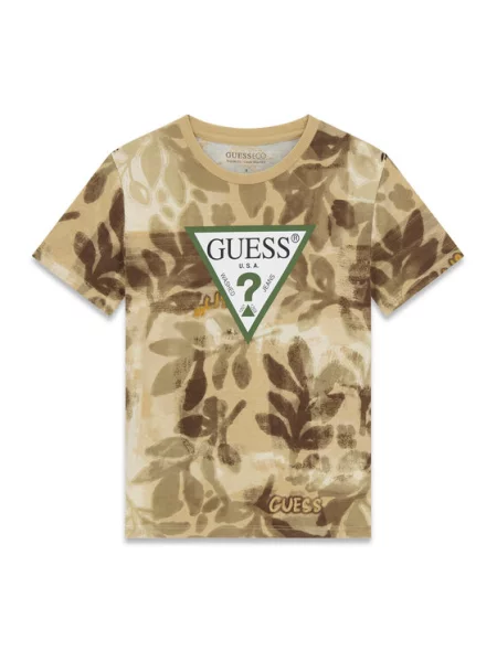 Guess Majica Regular Fit khaki