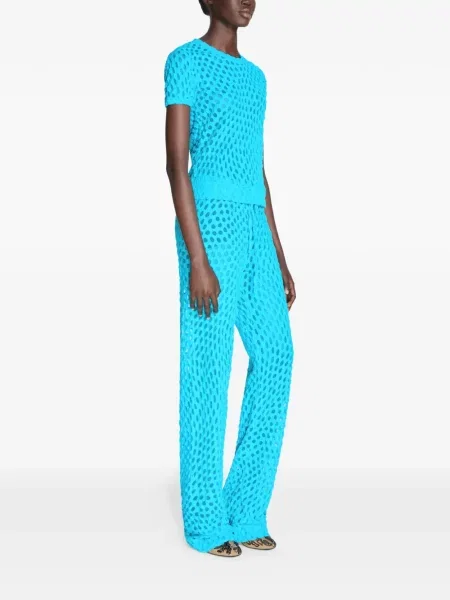 Koszulka Dries Van Noten w grochy z dżerseju niebieska