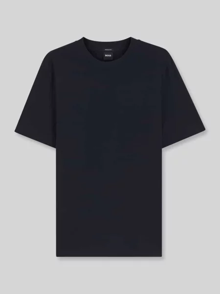 T-shirt o kroju regular fit z czystej bawełny model Thompson Boss granatowa