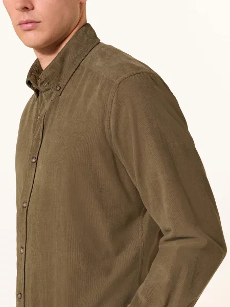 Strokesman's Manšestrová Košile Regular Fit olivová