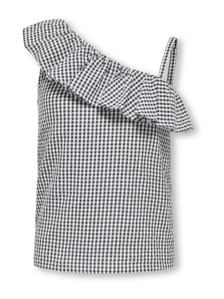 ONLY GIRLS Top KOGSmilla fekete fehér