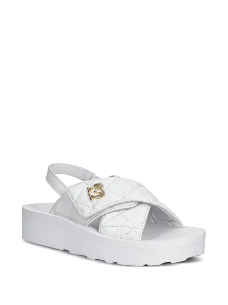 Dygsniuotas sandalai Love Moschino balta