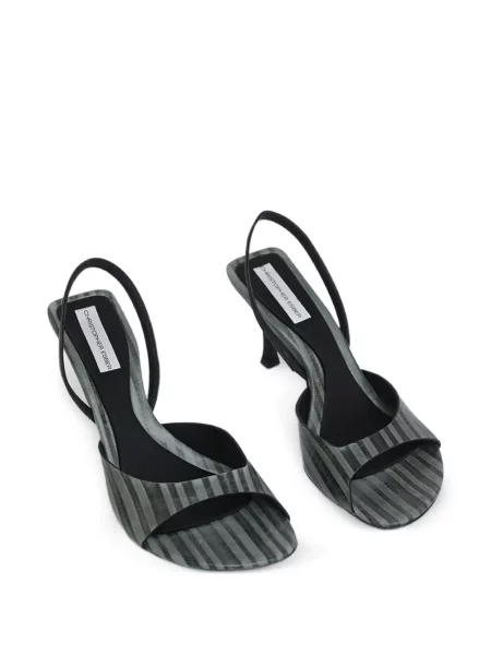 Pantofi cu toc Christopher Esber cu dungi cu imagine slingback gri