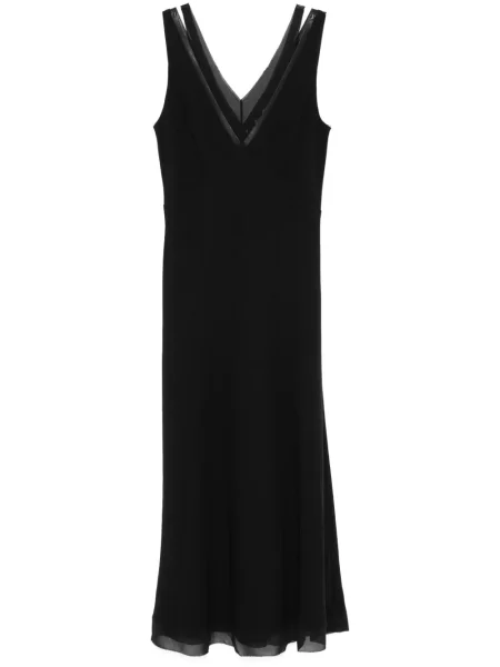 Rochie midi Vince din crep până la genunchi de costum negru