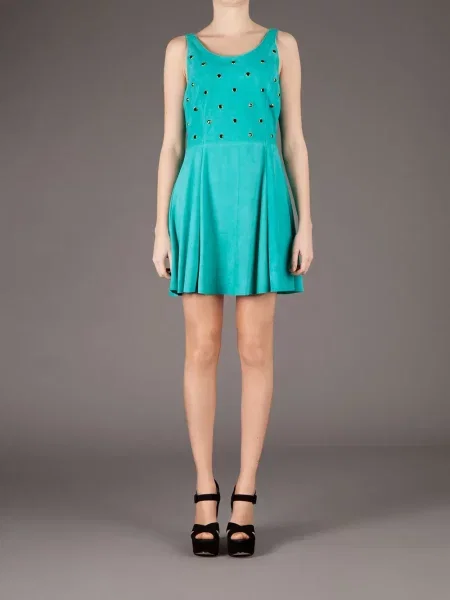 Rochie Drome din piele de costum verde