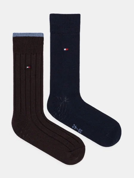 Чорапи Tommy Hilfiger 2 чифта кафяво