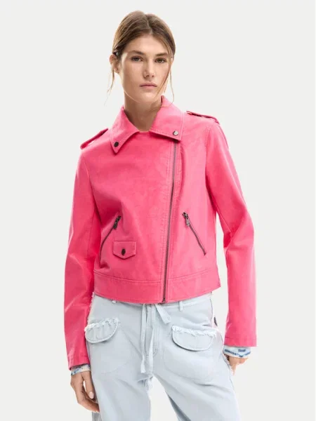 Desigual Kurtka z imitacji skóry Lolly różowy