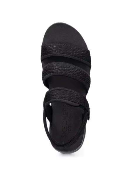Sandale Skechers cu platformă cu bretele negru