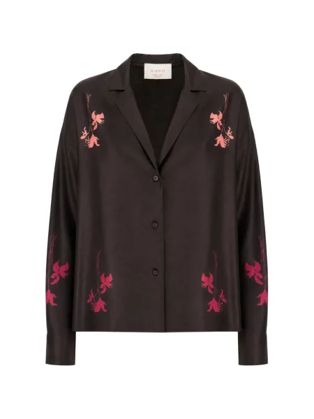 Cămașă Co.go de mătase cu model floral cu imagine maro