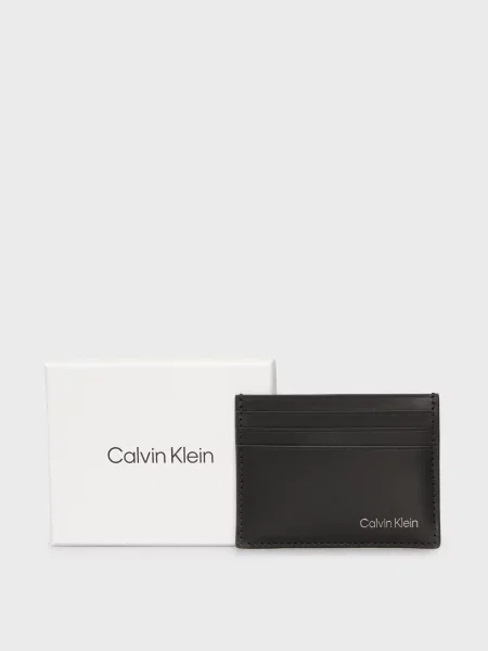 Кожаный кошелек Calvin Klein черный