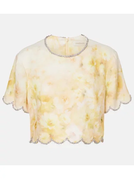 Cropp top Zimmermann de mătase galben