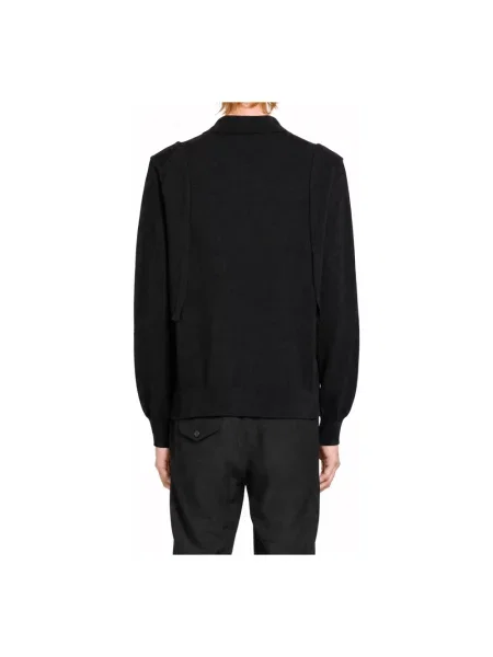 Koszulka polo Comme Des Garcons wełniana czarna