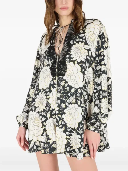 Rochie mini Roberto Cavalli cu model floral cu imagine de costum