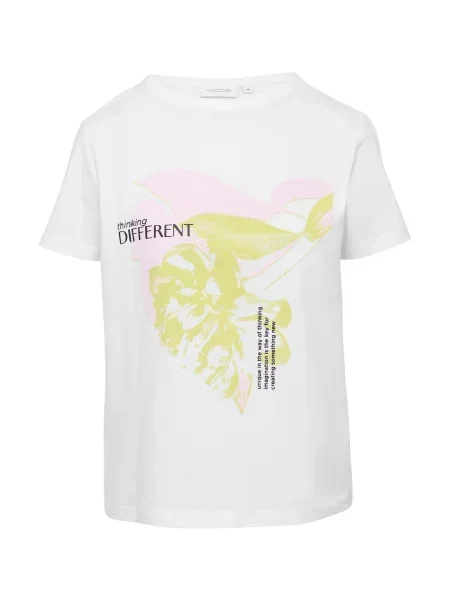 Comma casual identity Tričko hořčicová / pastelově růžová / černá bílá