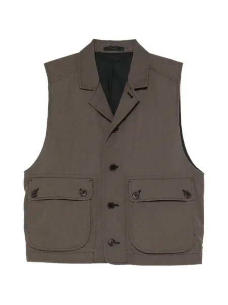 Vestă Paul Smith din țesătură twill maro