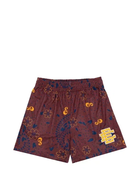 Pantaloni scurți Eric Emanuel cu model paisley maro