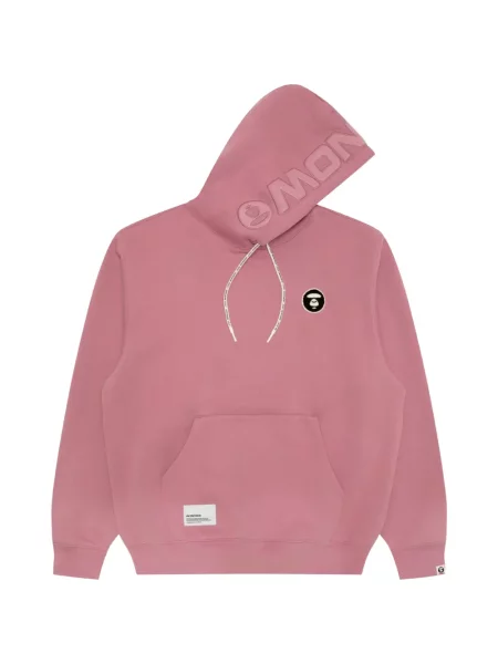 Hanorac cu glugă Aape By A Bathing Ape cu autograf cu cordon roz
